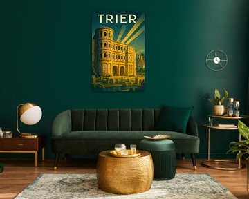 Trier Vintage Reisposter - Porta Nigra Bezienswaardigheid
