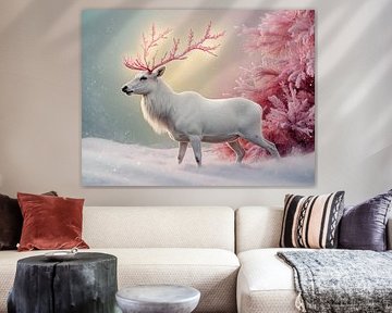Silent Snow Stag - A Pinkmas Dream by Manuela Dekkers