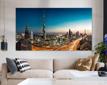 De Dubai Skyline  van Dennis Wierenga