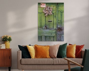 Green wooden door