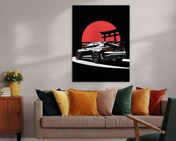 Japanese Car Torri Gate Red Sun by Vicky Hanggara