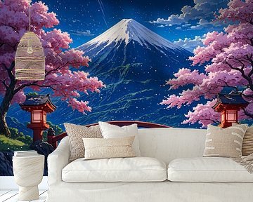 Sakura kersenbloesem Mount Fuji Japan