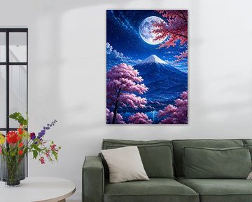 Sakura Cherry Blossom Mount Fuji Japan by Ruzerin