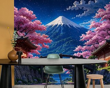 Sakura kersenbloesem Mount Fuji Japan