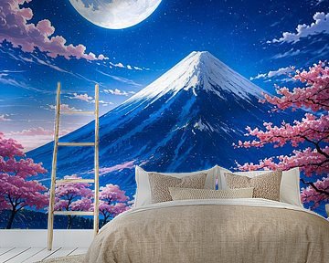 Mount Fuji Meer Kersenbloesem Lente Seizoen Japan Sakura