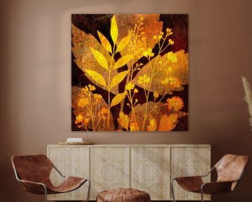 Modern Botanical Mixed Media art -4