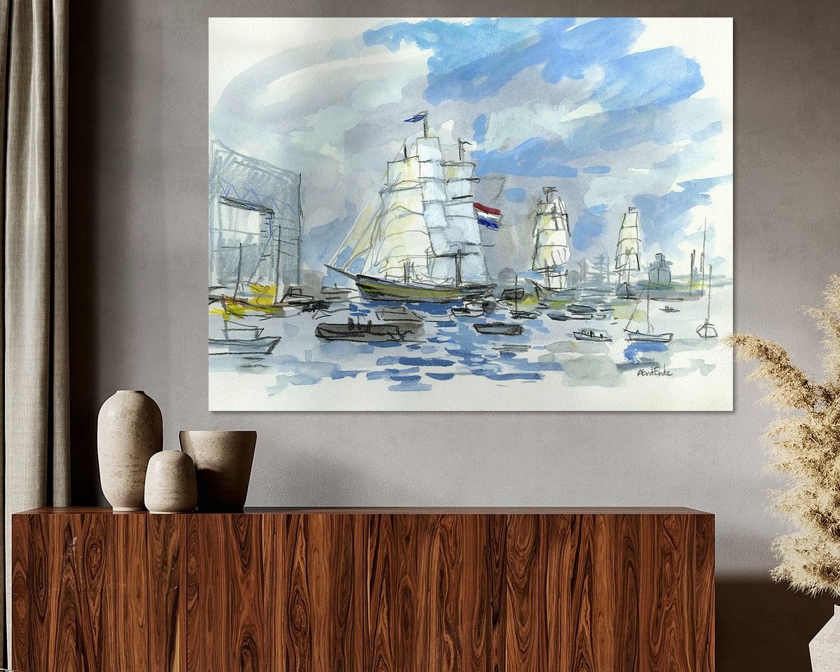 Voorbeeld van het werk in een kamer