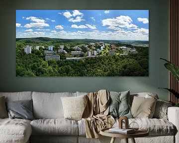 La ville rencontre la nature - Panorama avec forêt et ciel