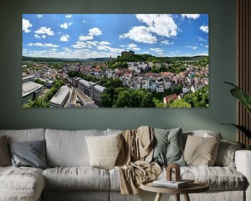 Panorama de Marburg avec le château et la vieille ville
