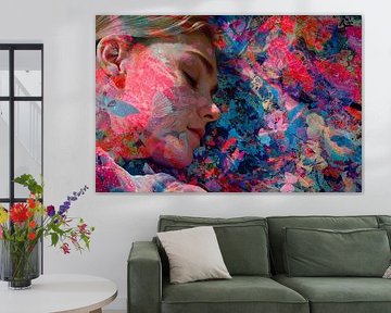 woman with flowers portrait by Egon Zitter