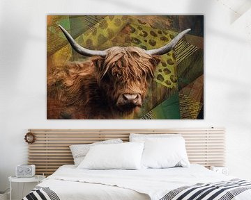 Highlander écossais - portrait artistique coloré sur Saranda Foto Art