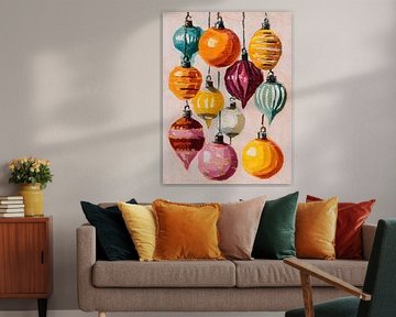 Boules de Noël rétro dans des tons colorés