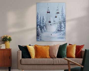Skilift in Winterwonderland van Gypsy Galleria