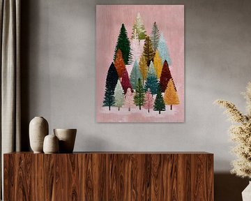 Verspielte Reihen-Weihnachtsbäume von Gypsy Galleria