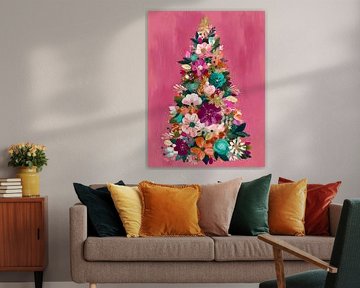 Kerstboom met Bloemen van Gypsy Galleria