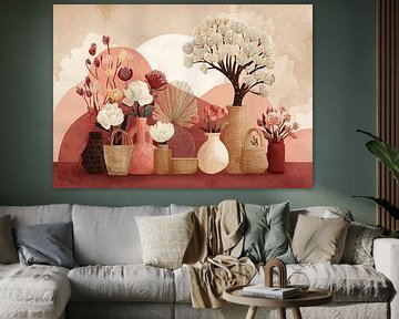 Flower Vases | Elegant Blooming Centerpiece by Eye catching paintings