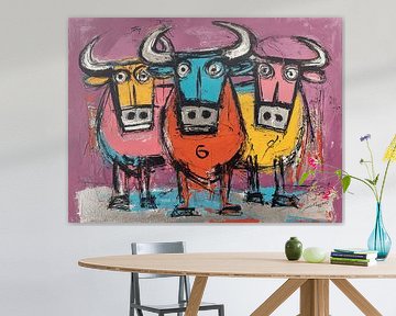 Koeien kleuren | Colorful Cows van ARTEO Schilderijen