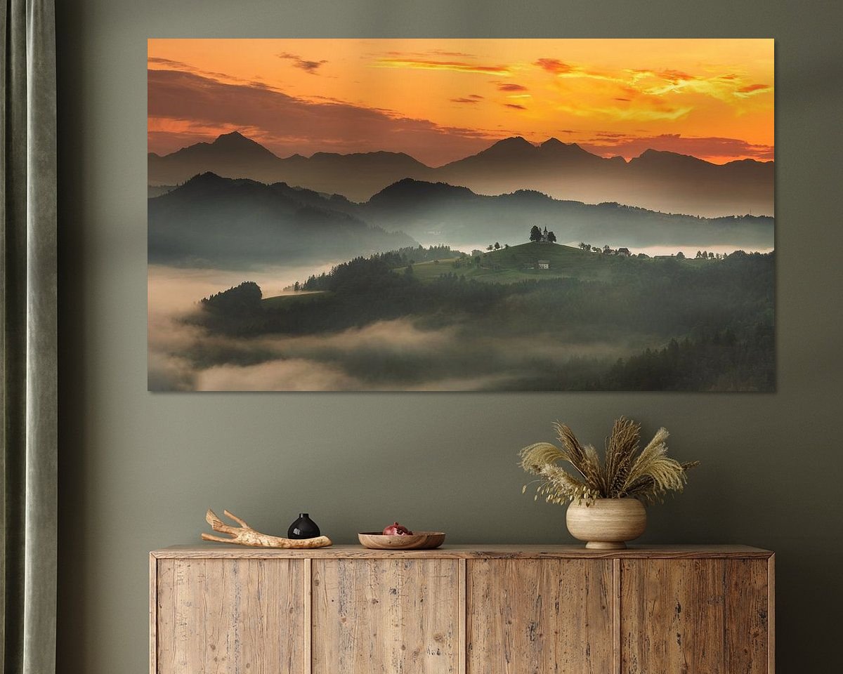 Voorbeeld van het werk in een kamer