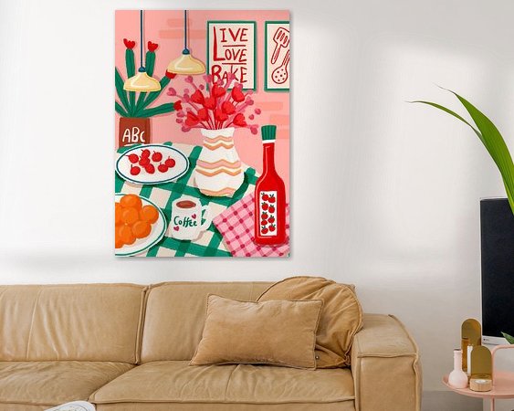 Voorbeeld van het werk in een kamer