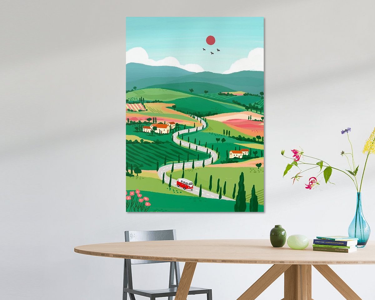 Voorbeeld van het werk in een kamer
