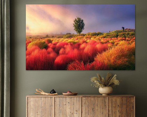 Voorbeeld van het werk in een kamer