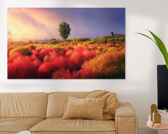 Voorbeeld van het werk in een kamer