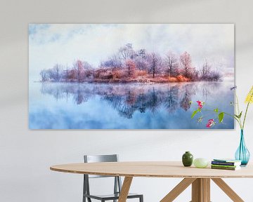 Aanvriezende mist op Drijvend Eiland van Tiger Seo
