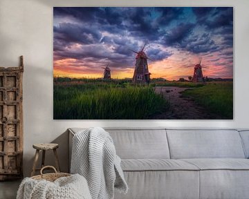 Zonsondergang van het Windmolenpark