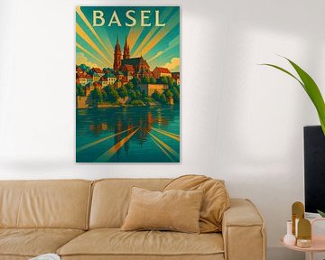 Basel Switzerland Vintage Travel Poster by Travel Shop