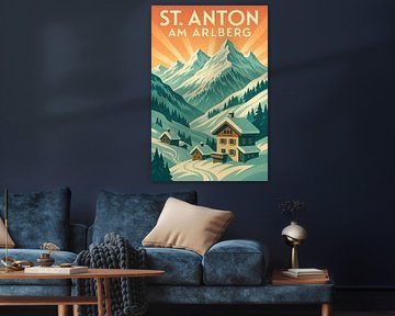 St. Anton am Arlberg Vintage Reisposter van Travel Shop
