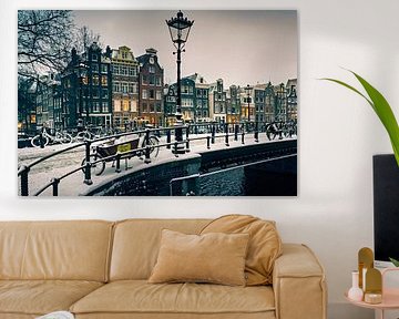 Winter in Amsterdam aan de Brouwersgracht van Tom Elst