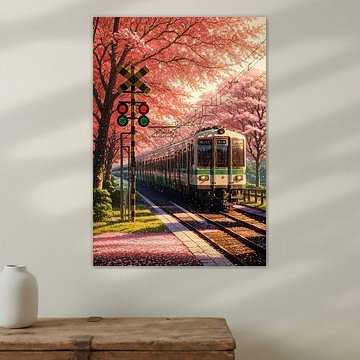 Japanese Train Cherry Blossom Sakura Spring