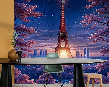 Tokio toren kersenbloesem Sakura stadsgezicht Japan