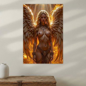 AURELYA - Naked Angel with Wings in the Light of Chains