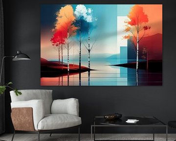 Trees on the shore abstract-04 by Rautenberg Digital Art Maritim