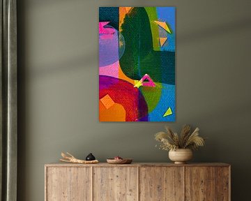 Urban Figures Green Blue by Art by Krista