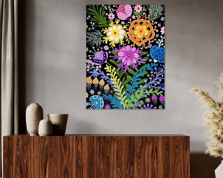 Voorbeeld van het werk in een kamer