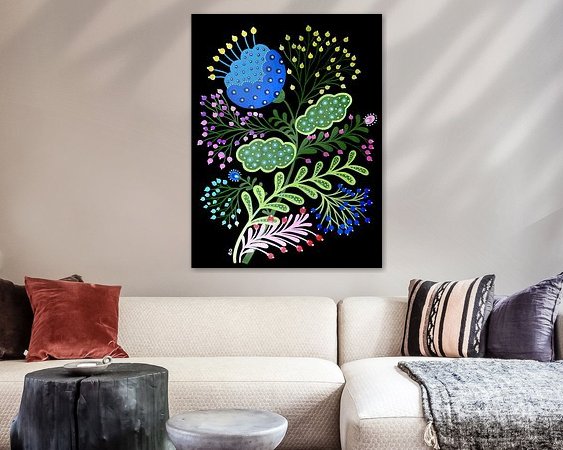 Voorbeeld van het werk in een kamer