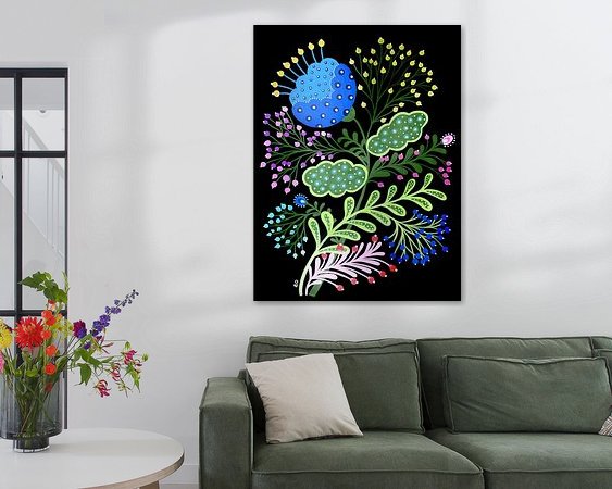 Voorbeeld van het werk in een kamer