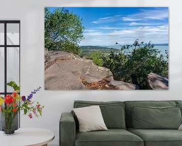 Panorama vulkanische rotsen Hongarije aan het Balatonmeer in de stad Badacsony
