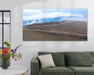 Panorama Nebel am Gipfel des Mont Ventoux von Flatfield