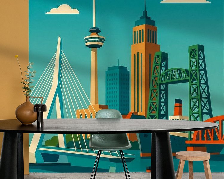 Voorbeeld van het werk in een kamer