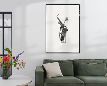 Voorbeeld van het werk in een kamer