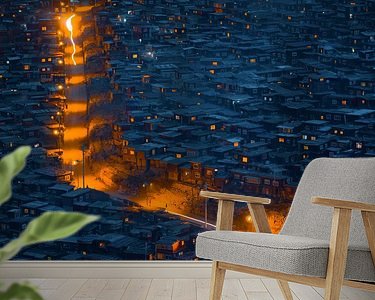Voorbeeld van het werk in een kamer