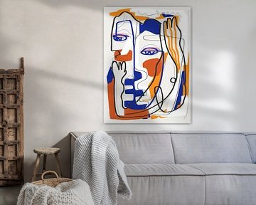 Abstracte lijnkunst Romantiek van Little Dean