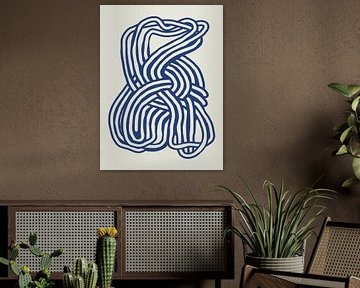 Forme organique en dessin au trait en bleu 02 sur Little Dean