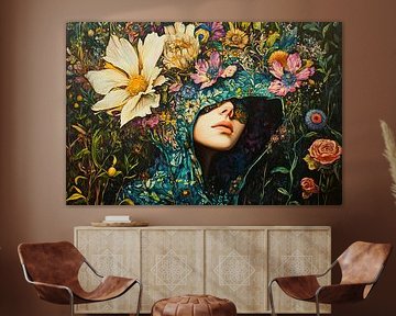 Bloemenvrouw | Mysterieuze Dame met Bloemenhoed