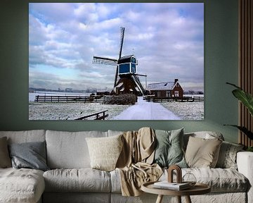 Windmühle im Winter von Henk Langerak