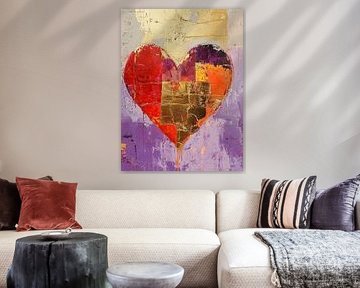 Love Heart | Red Purple Heart Abstract by Zen and More