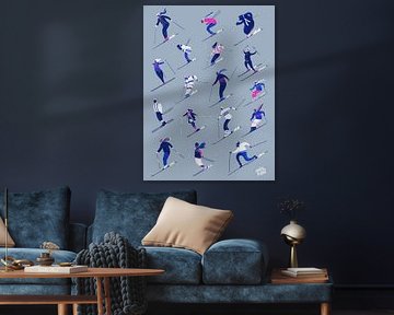J'adore Le Ski Grey Version by Mark Harrison